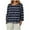 Dark Blue, variant on Hvyesh 3/4 Length Sleeve Womens Tops Spring Crewneck Tunic Tops Fashion Stripe Vacation Blouses Dressy Going Out Tops