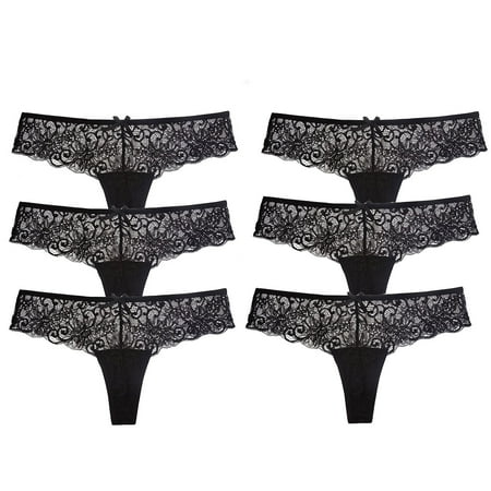 

GWAABD Transparent Lingerie for Women Waist Lingerie Low Panties Thongs Lace Underwear Flowers Women