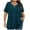 Blue, variant on Plus Size Women's Tops,Round Neck Cross Striped Gradient V-Neck Short Sleeve Blouses Black 3XL