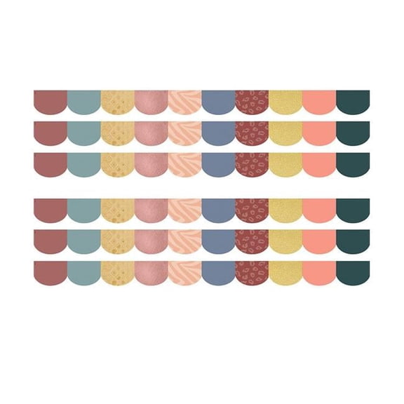 Teacher Created Resources Wonderfully Wild Scalloped Die-Cut Border Trim, 35 Feet Per Pack, 6 Packs