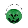 thumbnail image 2 of Mini Halloween Pumpkin Bucket 4 Pack, Plastic Trick or Treat Candy Holder with Handle, Orange Green Pink Witches Cauldron Kettle for Holiday Party Decorations and Supply, 2 of 9