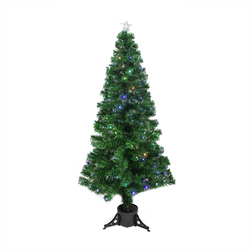6' PreLit LED Color Changing Fiber Optic Christmas Tree with Star Tree