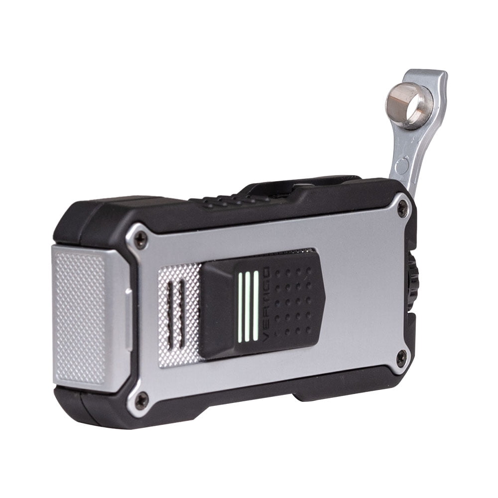 Vertigo Nighthawk Double Torch Lighter with Punch-Silver