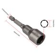 thumbnail image 1 of 2pcs Écrou Pilote Bit Hexagonal Socket Écrou en Acier Pilote Bit et Tige Rapide Écrou Setter Foret Ensemble, 65x13mm, 1 of 6