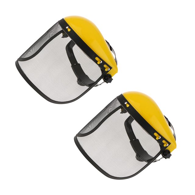 Escudo Facial De Malla de material acero De 2 Paquetes Con Visera De Malla Ajustable Para Escardar De
