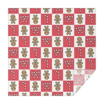 Christmas Square Tablecloth 42x42 Inch – Waterproof Polyester Printed Table Cover, Wrinkle Resistant & Washable for Kitchen Dining Picnic Party Decor, Single-v4-15, White