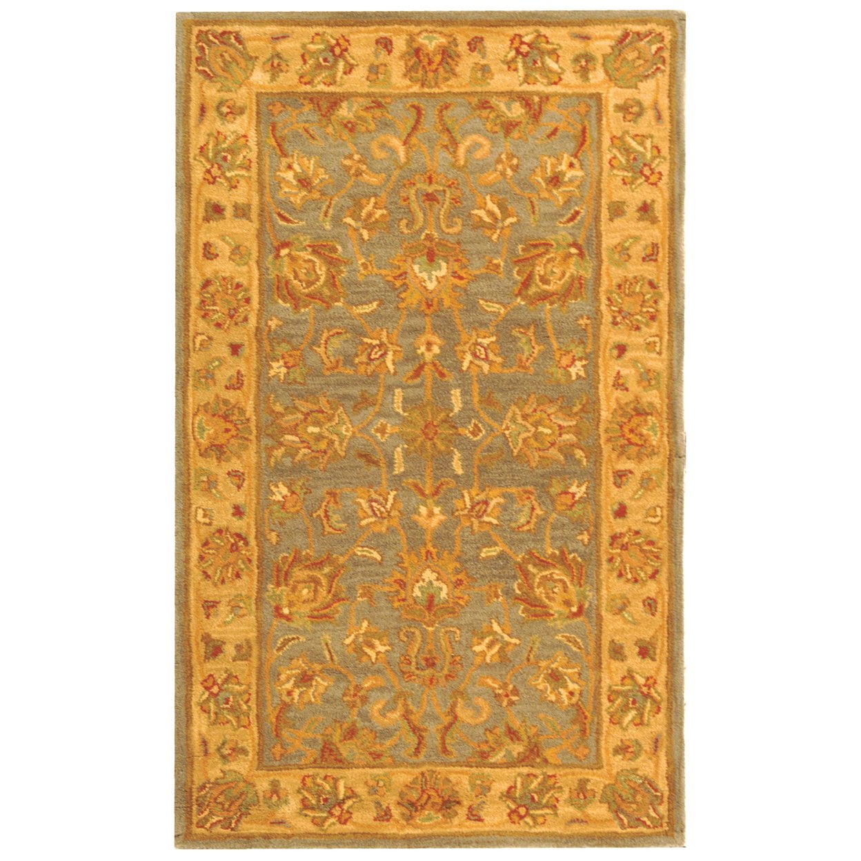 SAFAVIEH Heritage Regis Traditional Wool Area Rug, Blue/Beige, 2' x 3'