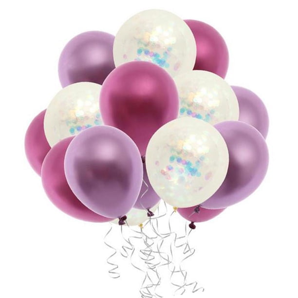 15pcs Set de confeti de látex Decoración de telón de fondo de de cumpleaños re perfecl globos de confeti