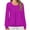 Purple Tops, variant on Htigea Women's Shirts Long Sleeve Crew Neck Pleated Front Blouse Tops Casual Loose Tunic Tees Wine S