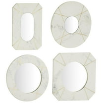 DecMode 16"H White Wall Mirror, Set of 4