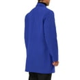 thumbnail image 3 of MODA NOVA Big & Tall Men's Notched Lapel Single Breasted Mid Length Overcoat Blue XL, 3 of 5