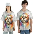 thumbnail image 4 of Watercolor Drip Shih Tzu Pop Art Colorful Portrait Artwork All Over Print 3D Baseball Shirt Lion Dog Lover Gifts Softball Sport - 01009, 4 of 6