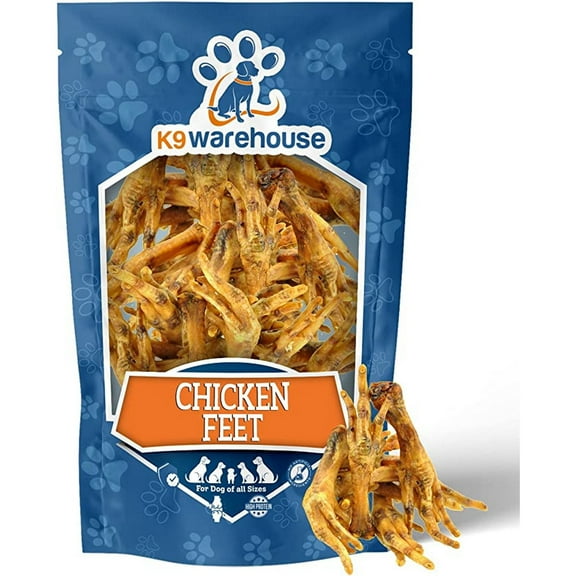 K9warehouse - Chicken Feet Dog Chews (No Claws) (5") 6-Count - Enhanced with Chondroitin & Glucosamine - Rawhide-Free - For All Dogs & Puppies