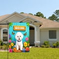 thumbnail image 2 of Amhnf Welcome White Dog Garden Flag With Flowers And Butterflies For Home Outdoor Garden Yard Decor 12x18 inch, 2 of 5