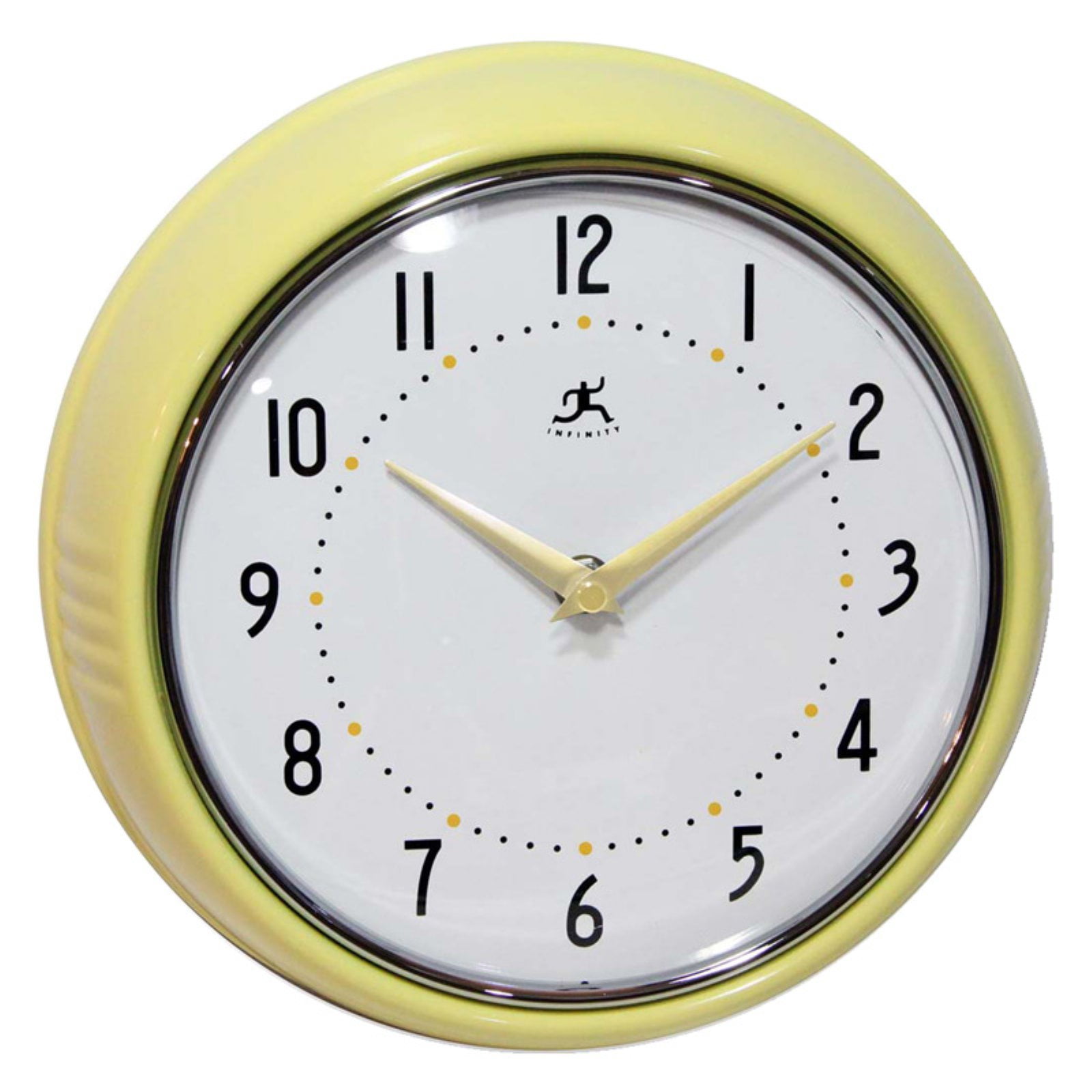 Infinity Instruments Retro Round Aurora Pale Yellow Metal 9 . 5 inch Analog Wall Clock Infinity Instruments Retro Round Aurora Pale Yellow Metal 9 . 5 inch Analog Wall Clock 5132923 f