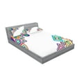 thumbnail image 2 of Ambesonne Abstract Fitted Sheet & Pillow Sham Set, Colored Rectangle Form, Full, Multicolor, 2 of 2