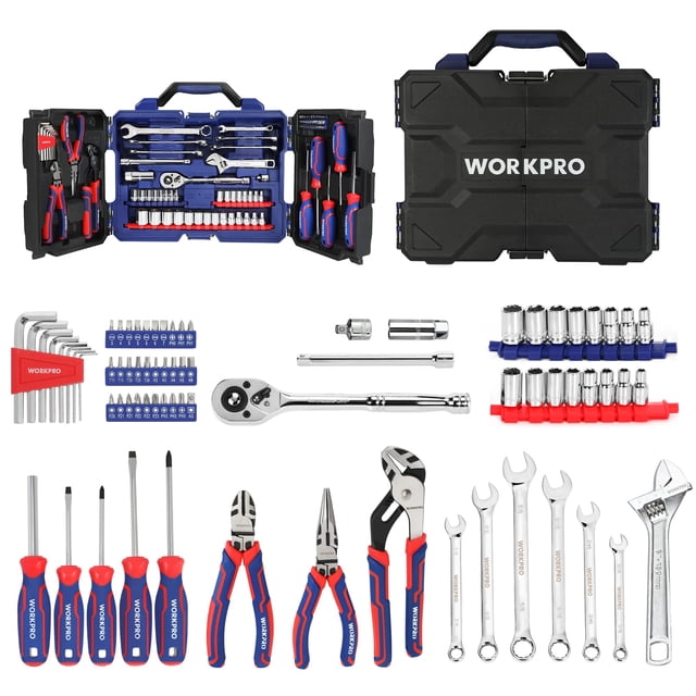 Kit de Herramientas WORKPRO 87 Piezas Uso Doméstico con Caja de Herramientas