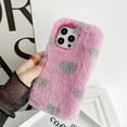 thumbnail image 4 of Feishell for iPhone 13 Cute Fluffy Case with Hearts Pattern, for Women Girls, Luxury Fluffy Furry Plush Soft Flexible Silicone TPU Anti-Drop Shockproof Protective Phone Case,Purple, 4 of 6