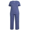 thumbnail image 4 of Fruit of the Loom Women's Soft & Breathable V-Neck Short Sleeve Top & Pajama Pant Set, Sizes S-4X, 4 of 12