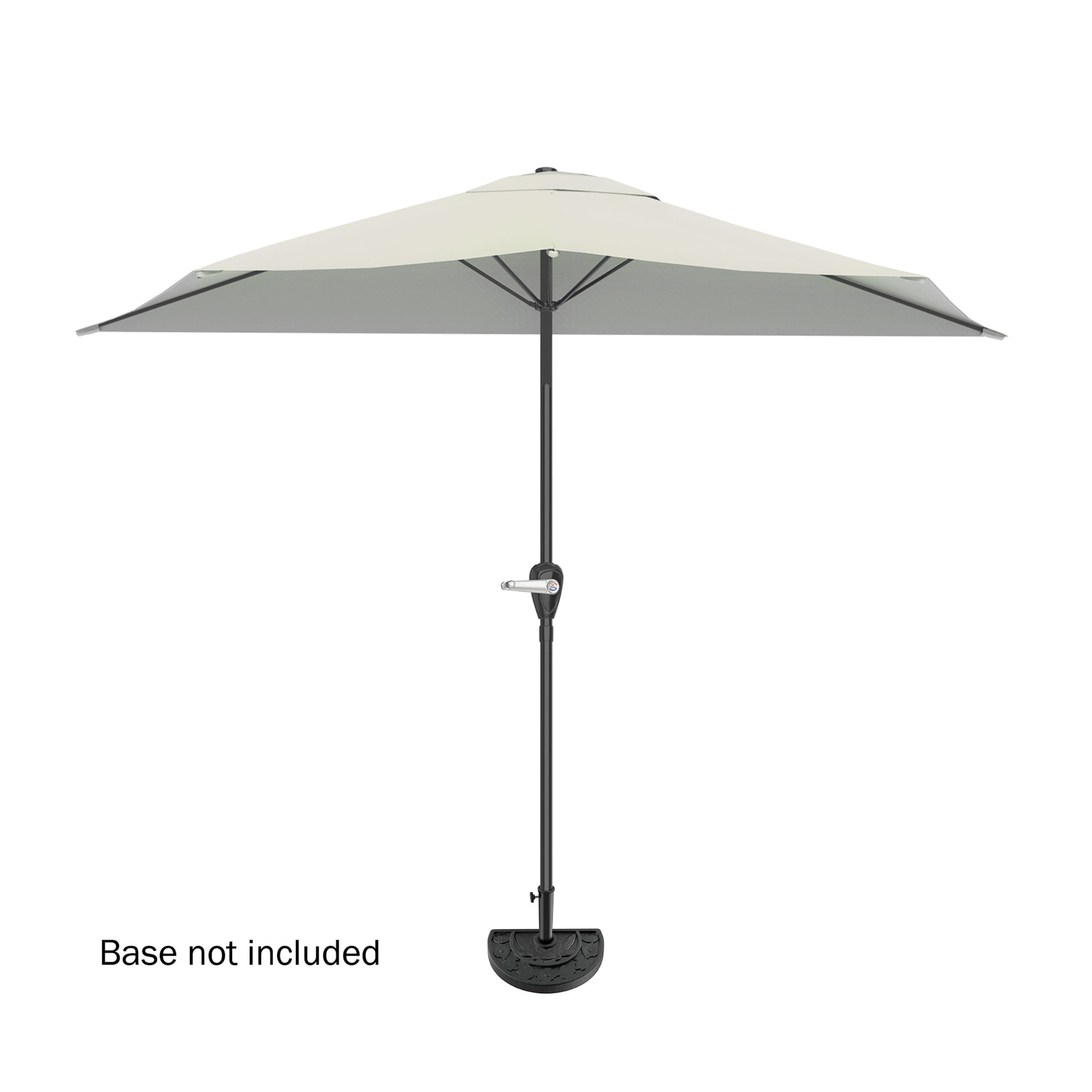 Pure Garden 9ft Half Umbrella for Balcony, Porch, or Deck, Tan