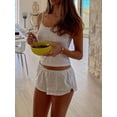thumbnail image 4 of Y2k Pajama Sets for Women 2 Piece Outfit Lace Trim Sleeveless Crop Cami Top and Shorts Summer Lounge Set Sleepwear, 4 of 4