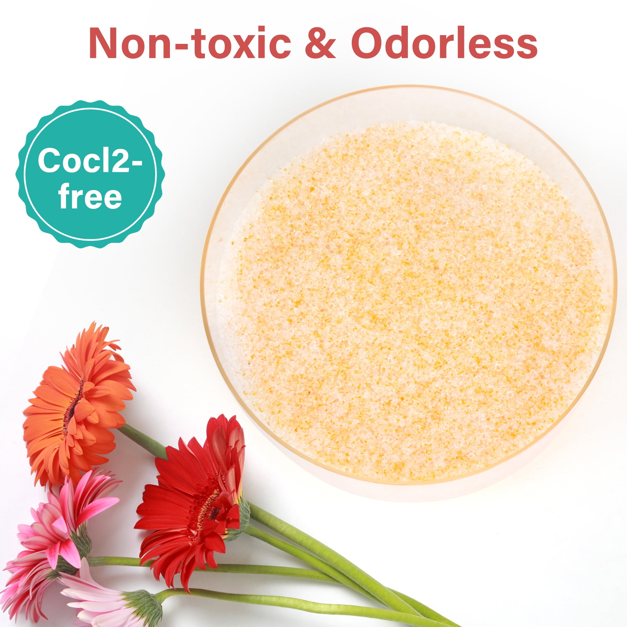LotFancy Silica Gel Flower Drying, 2.5 LBS Color Indicating Silica Crystals, Reusable Desiccants