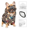 thumbnail image 3 of Goofa rock record music Skull Pattern Small Dog Sweater Hoodies Pet Grey Hooded Soft Fleece Sweatshirts with Pocket Fall Winter Puppy Cat Sweaters Warm Clothes-Medium, 3 of 8