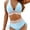 Light Blue, variant on Women's High Waisted Bikini Sets Two Piece Tummy Control Swimsuit Color Block Bathing Suits