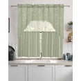 thumbnail image 2 of Sage Green Boho Kitchen Curtains Sets 24 Inch Length with Valance, Bohemian Geometric Stripes Tribe Farm Swag Valances and Tiers Curtain Set Drapes Swag Curtains for Living Room, Bathroom, Bedroom, 2 of 6