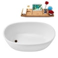 thumbnail image 5 of 51" Streamline G-82-319-ORB Soaking Glossy White Freestanding Tub and Tray With Internal Drain in Matte Oil Rubbed Bronze, 5 of 17