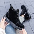 thumbnail image 1 of Botas De Nieve De Felpa Calzado plano informal para mujer, botas con cordones de piel sintética, talla 36-40, botas de invierno para mujer DQrwqpou Tenis De Mujer Tenis De Hombre, 1 of 5