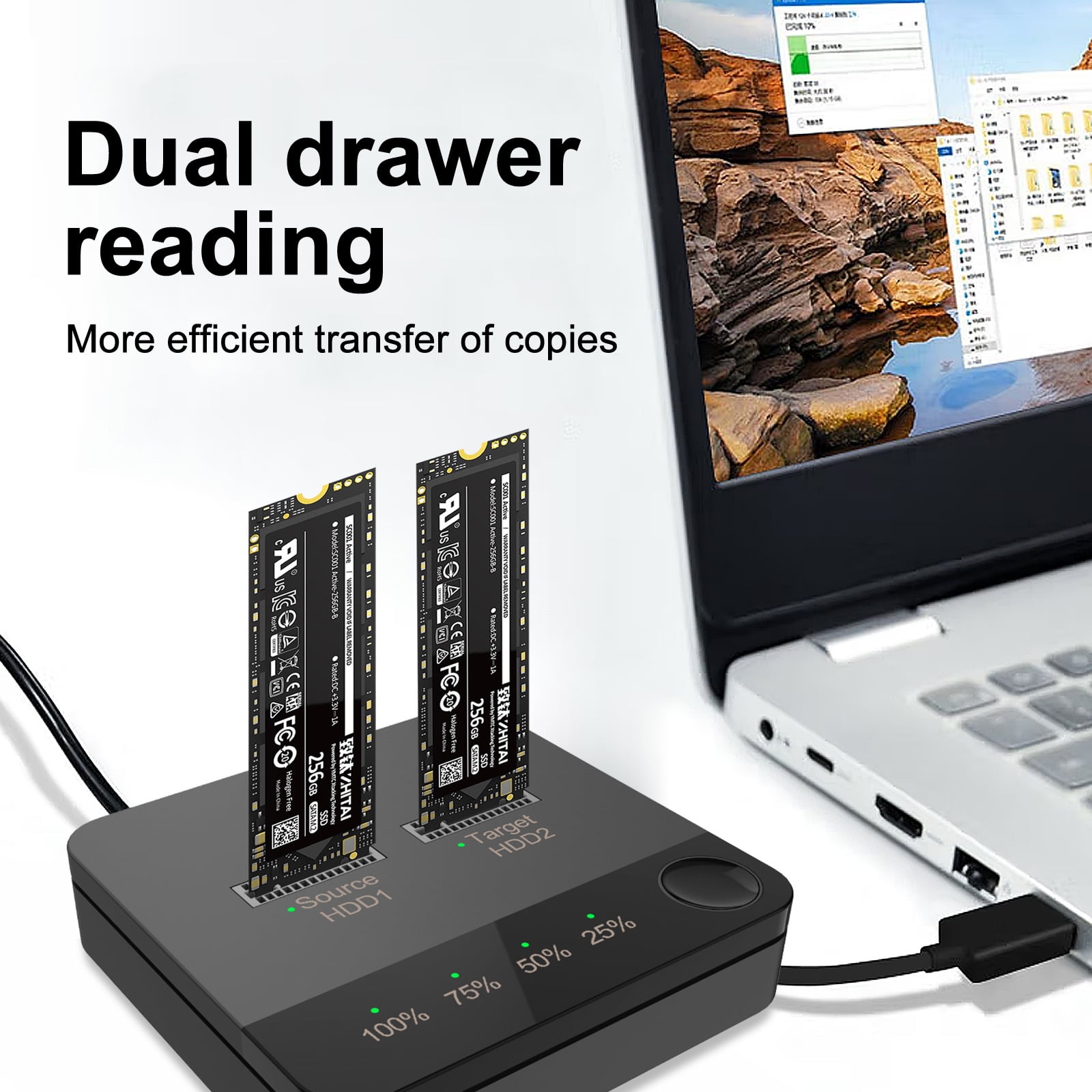 SATA Docking Station Duplicator SSD Storage Solution 5V 2A Multi