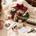 thumbnail image 3 of Fabric Poke Wreath DIY Kit, Christmas Wreath DIY Kit for Adults, Door Hanging Holiday Craft Decor with Bow, 3 of 6