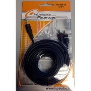 VOYZ 3.5mm Mini Plug to Two RCA Plugs Audio Y Cable Splitter 12 Feet (PS-209-12)