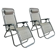 Zero Gravity Lounge Chair Adjustable Recliners with Head Rest [Set of 2]