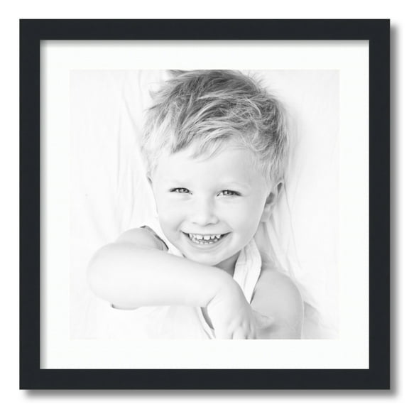 ArtToFrames 20x20" Matted Picture Frame with 16x16" Single Mat Photo Opening Framed in 1.25" Satin Black and 2" Super White Mat (FWM-3926-20x20)