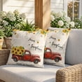 thumbnail image 3 of Pillow Covers 20x20 Set of 2, Sunflower Truck Square Throw Pillow Covers for Couch/Sofa/Living Room, Yellow Floral Summer Botanical Elegant Pastoral Decorative Soft Pillowcases for Couch, 3 of 9