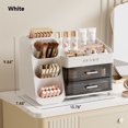 thumbnail image 3 of Makeup Organizer for Vanity, Countertop Organizer With 2 Large Drawers, Cosmetic Display Case for Beauty Essential（White）, 3 of 5