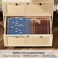 thumbnail image 6 of Ktaxon Wood Rattan 2-Drawer Lateral File Cabinet with Lock for Home Office, Lockable Filing Cabinet with Rustic Metal Handles, Oak, 6 of 8