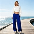thumbnail image 2 of Resicozy Sweatpants Women Casual Wide Leg Baggy Lounge Pants High Waisted Drawstring with Pockets Oversized Soft Track Joggers Royal Blue L, 2 of 6