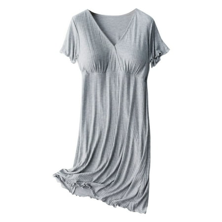 Gubotare Women’s Short Sleeve Maternity Dresses Fall Maternity Bodycon Dress for Baby Shower/Photoshoot Gray L
