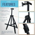 thumbnail image 3 of U.S. Art Supply - Pack of 4 - 66 Inch Sturdy Black Aluminum Tripod Artist Field and Display Easel Stand - Adjustable Height 20\" to 5.5 Feet, Holds 32" Canvas, 3 of 6