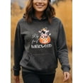 thumbnail image 3 of Spooky Cow Halloween Cow Hoodie for Men and Women, Unisex Pullover Hooded Sweatshirt, Comfortable Cotton Poly Blend, Casual Fall Seasonal Outfit, 3 of 5