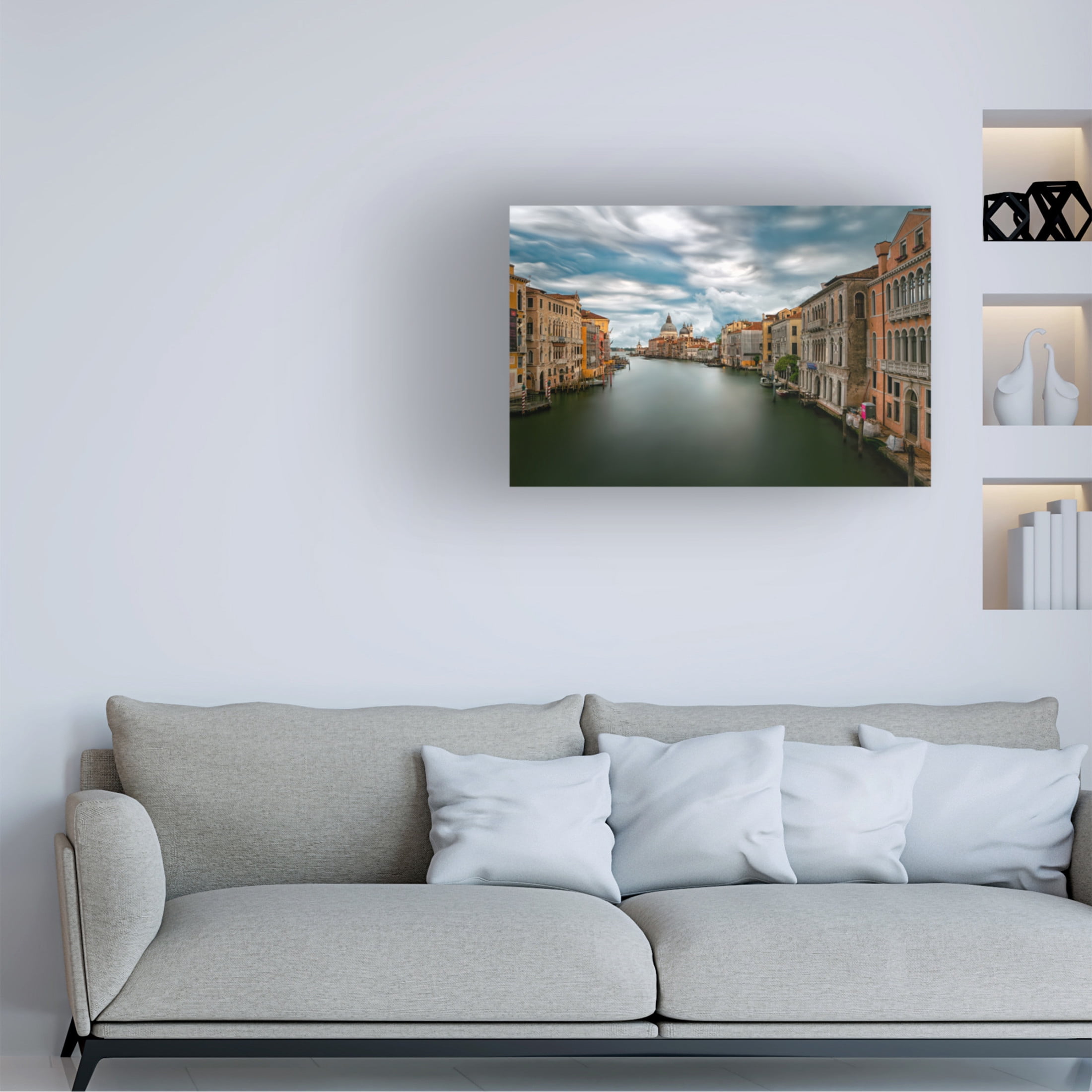 Trademark Fine Art Tommaso Pessotto Stormy weather on the Grand Canal Canvas Wall Art