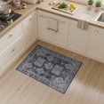 thumbnail image 2 of ODIKA 3'x5' Washable Area Rug Non-Slip, Flatweave, Easy Care Vinyl Moth Distressed Panel Traditional Decorative Motifs Butterfly for Hallway, Laundry Room, 2 of 7
