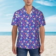 thumbnail image 2 of Bingfone Men's Short Sleeve Button Down Shirts Hawaiian colorful Skull flower leaf Printed Beach Shirt, 2 of 7