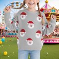 thumbnail image 2 of NOLDARES Kids Christmas Sweater Boys Girls Merry Christmas Sweaters Xmas Long Sleeve Pullover Tops,A117-Grey, 2 of 8