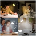 thumbnail image 4 of Lámpara de lectura LED recargable con clip flexible, 8 luces ajustables, temperatura de color 1600K-5500K, batería de litio 3.7V, ideal para noches de estudio, color blanco., 4 of 7