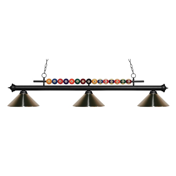 Z-Lite Shark 3 Light Billiard Light in Matte Black