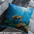 thumbnail image 3 of Sea Turtle Upholstery Fabric,Marine Animal Material by the Yards for Upholstery and Home Accents,Underwater World Indoor Fabric,Colorful Coral Quilting Fabric by the Yards,1 Yard,Blue, 3 of 5